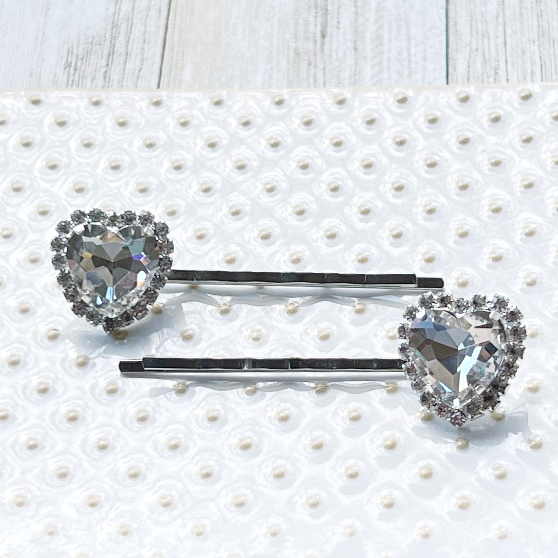Heart Rhinestone Hair Pins, Hair Pins For Woman, Womens Decorative Bobby Pin Crystal Heart Bobby Pin