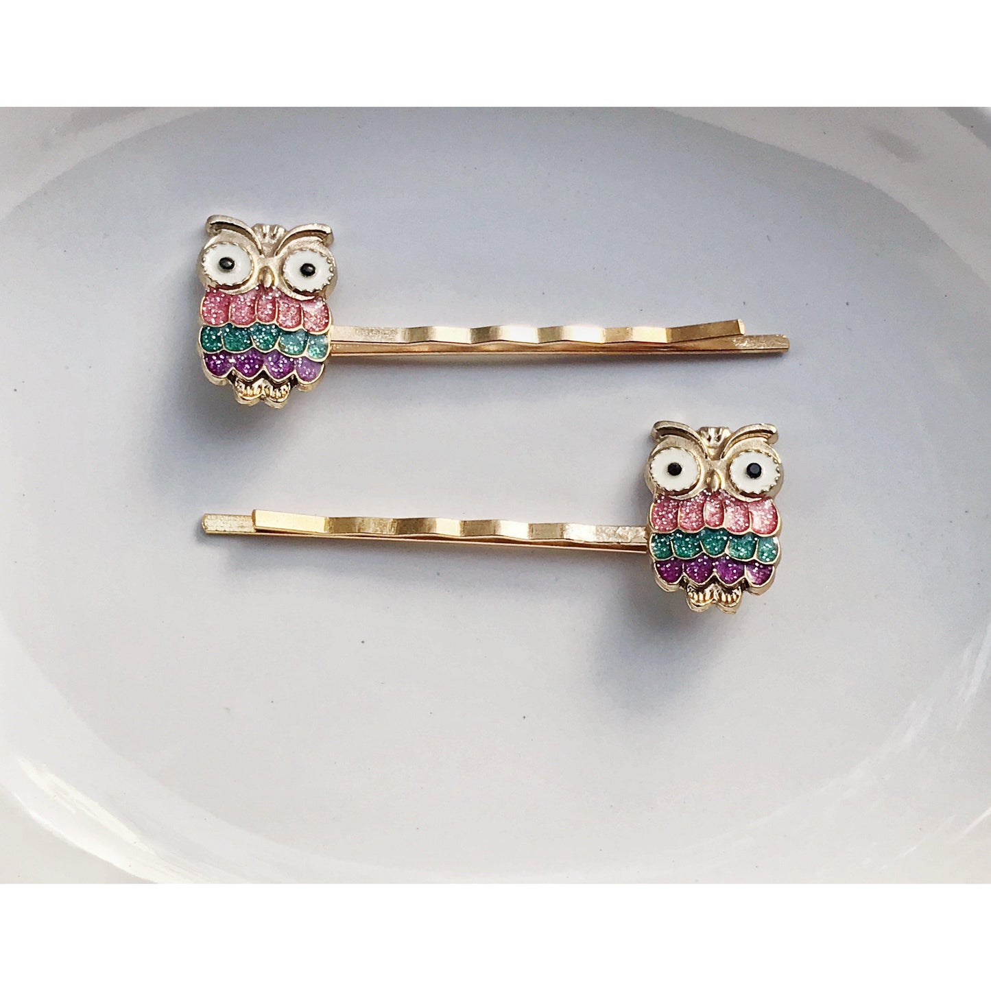 Pastel Owl Bobby Pins: Sparkling Owl Accents for Unique Hairstyles