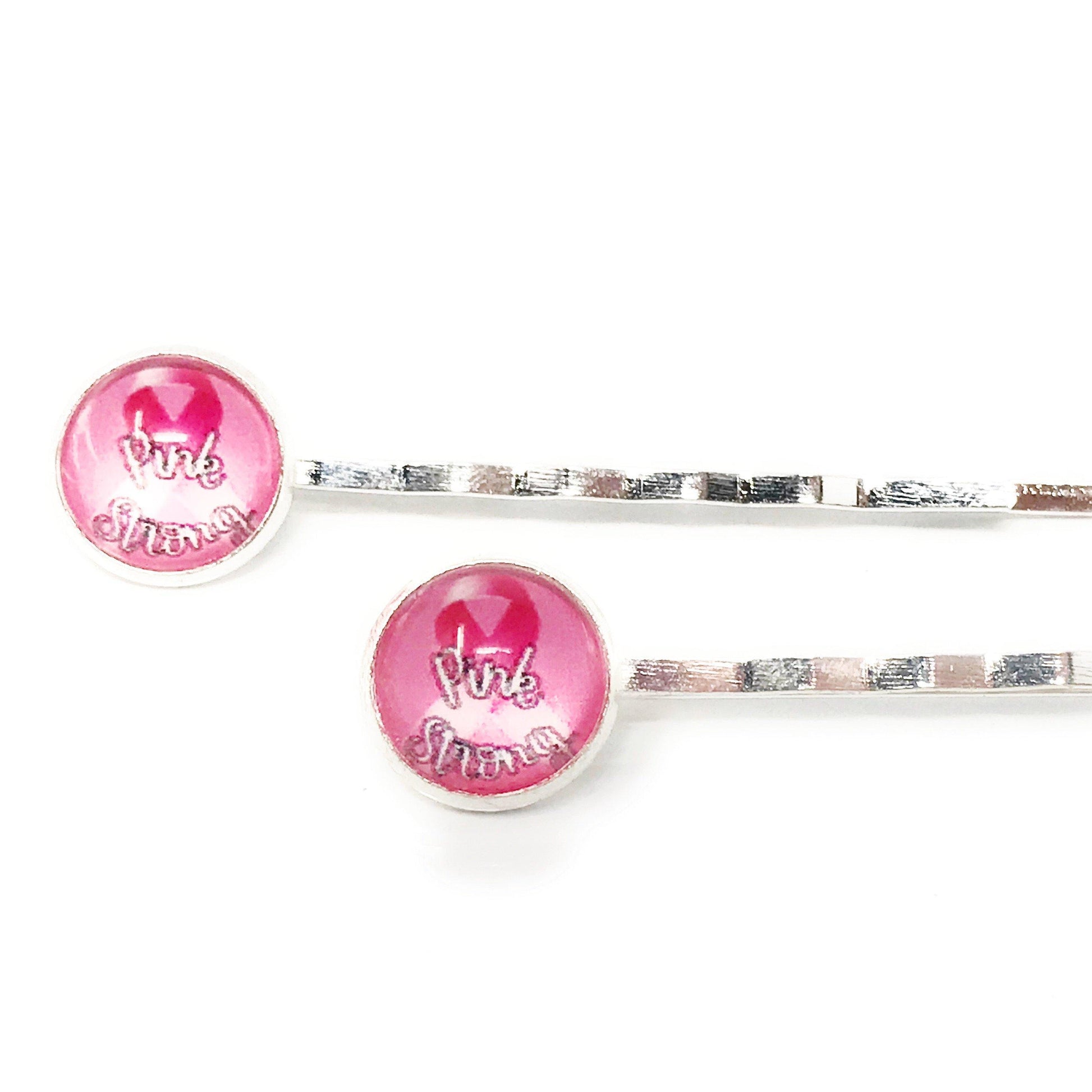 Pink Strong Breast Cancer Awareness Hair Pins