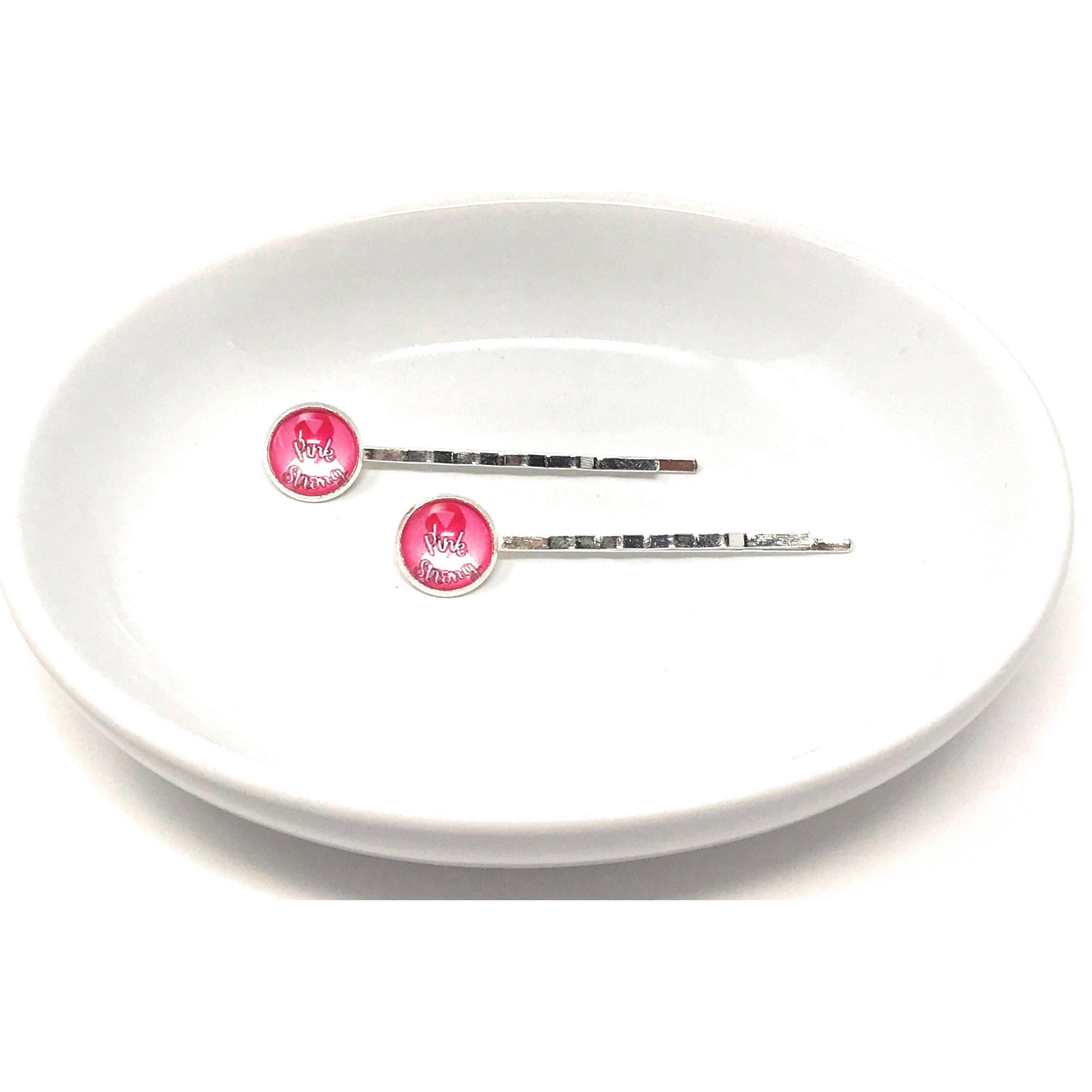 Pink Strong Breast Cancer Awareness Hair Pins