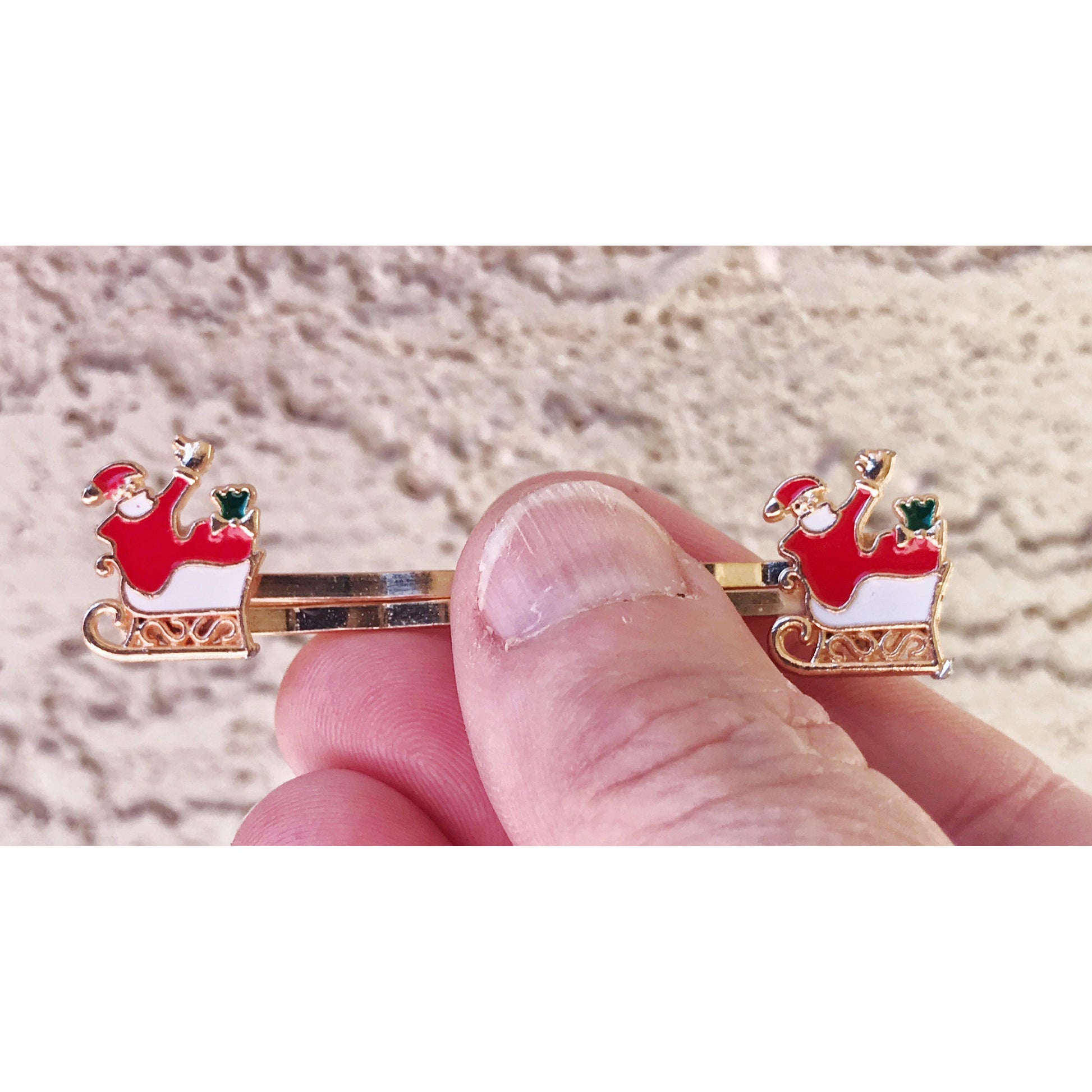Santa Claus Sleigh Christmas Hair Pins