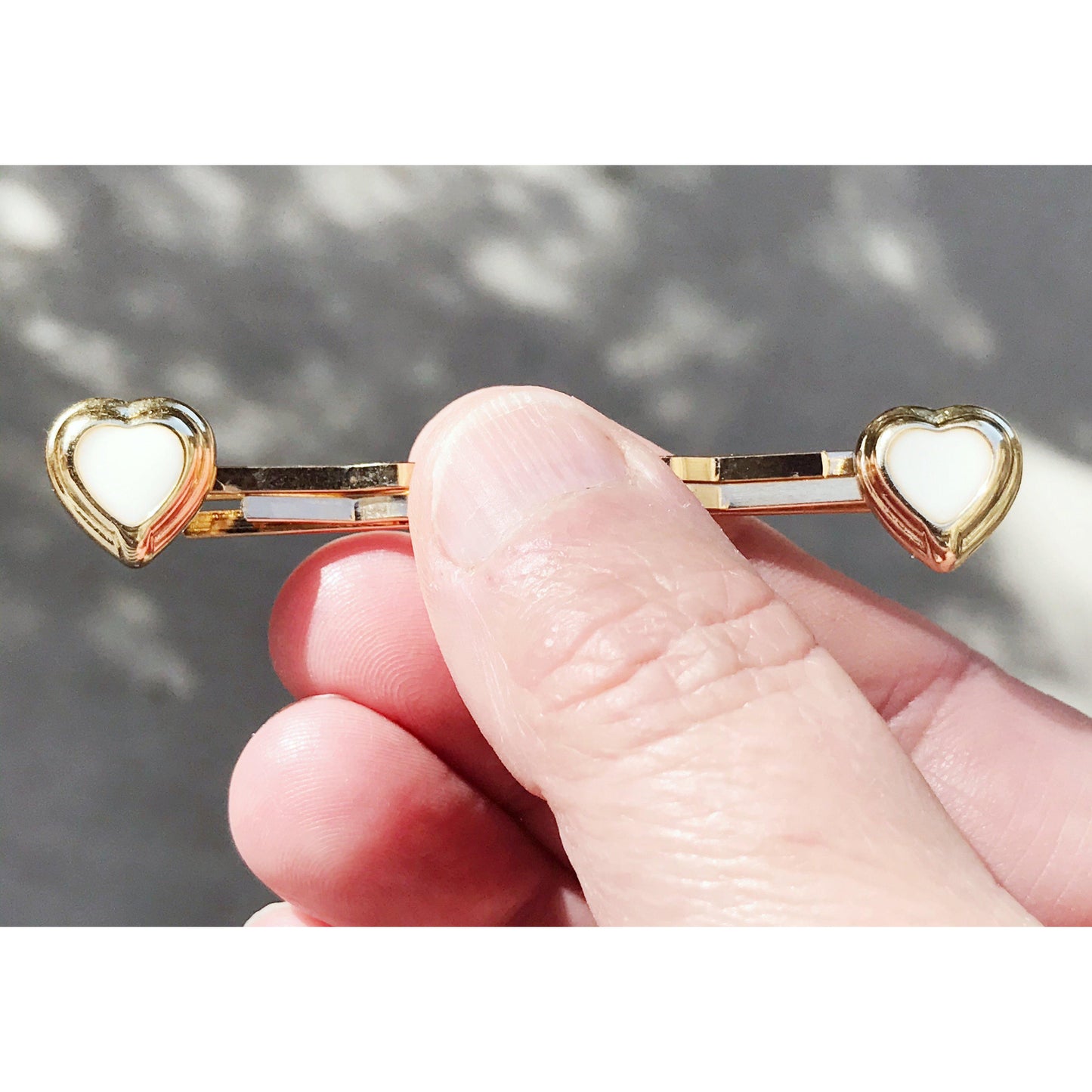 White Heart Hair Pin, Heart Bobby Pin, Womens Hair Pin, Decorative Bobby Pin, Heart Hair Pin, Decorative Hair Pin, Copper Hair Pin, Cute Hair