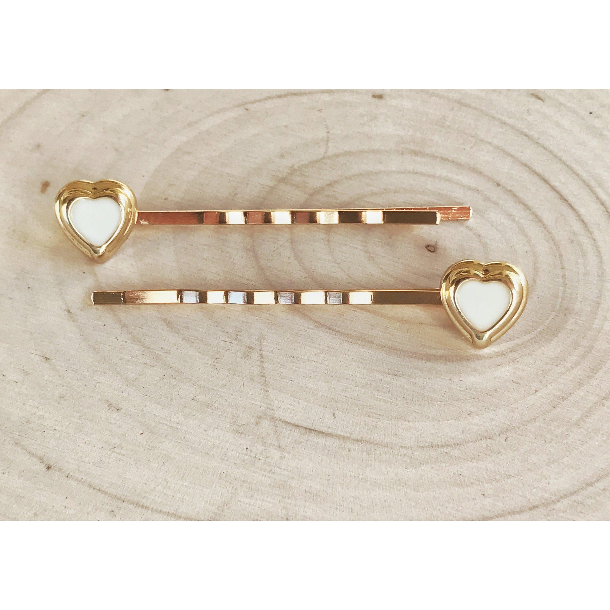 White Heart Hair Pin, Heart Bobby Pin, Womens Hair Pin, Decorative Bobby Pin, Heart Hair Pin, Decorative Hair Pin, Copper Hair Pin, Cute Hair